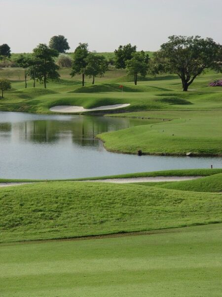 Burapha Resort Golf Course: Idyllisk landskab med rolig dam