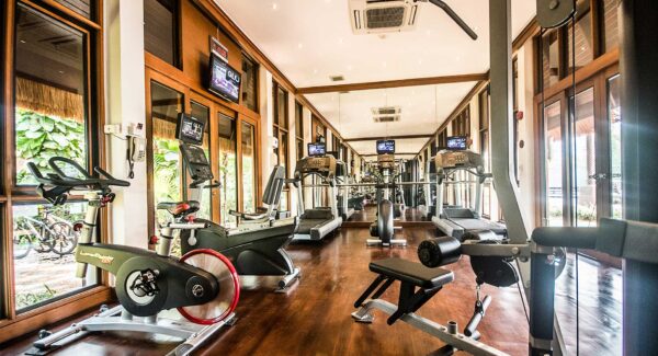 Anantara Hua Hin Resort, fitnessfaciliteter. Anantara Hua Hin Resort tilbyder et veludstyret træningsrum med forskellige maskiner til