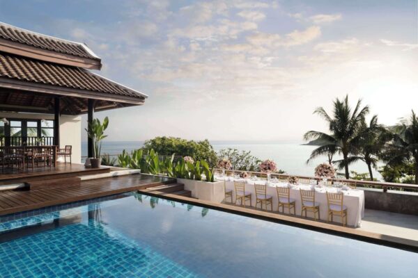 Hus med havudsigt med privat swimmingpool på Lawana Samui Resort.