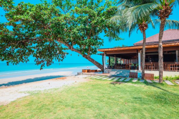 Strand Kacha Resort med tilbud af Spa-tjenester og træ i baggrunden