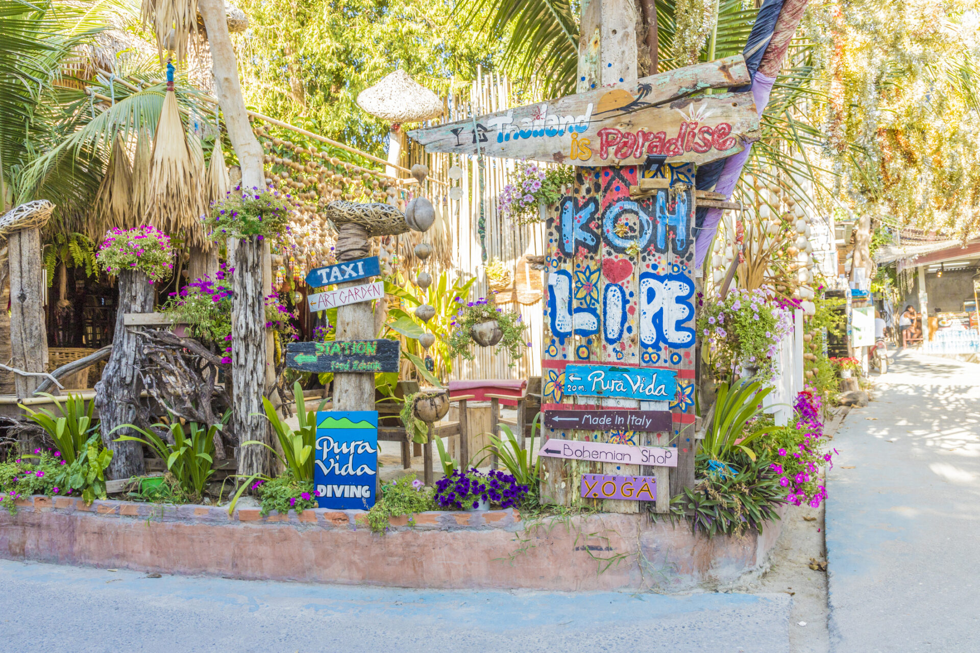 Nyd synet af palmetræer langs vejene i Koh - Perfekt naturskønt rejsemål for din næste ferie.
