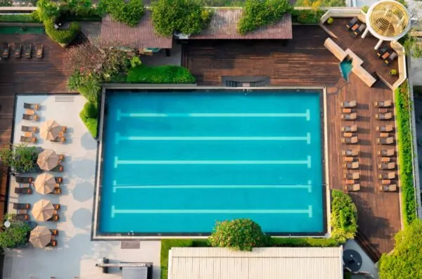 Pathumwan Princess Hotel swimmingpool luftudsigt