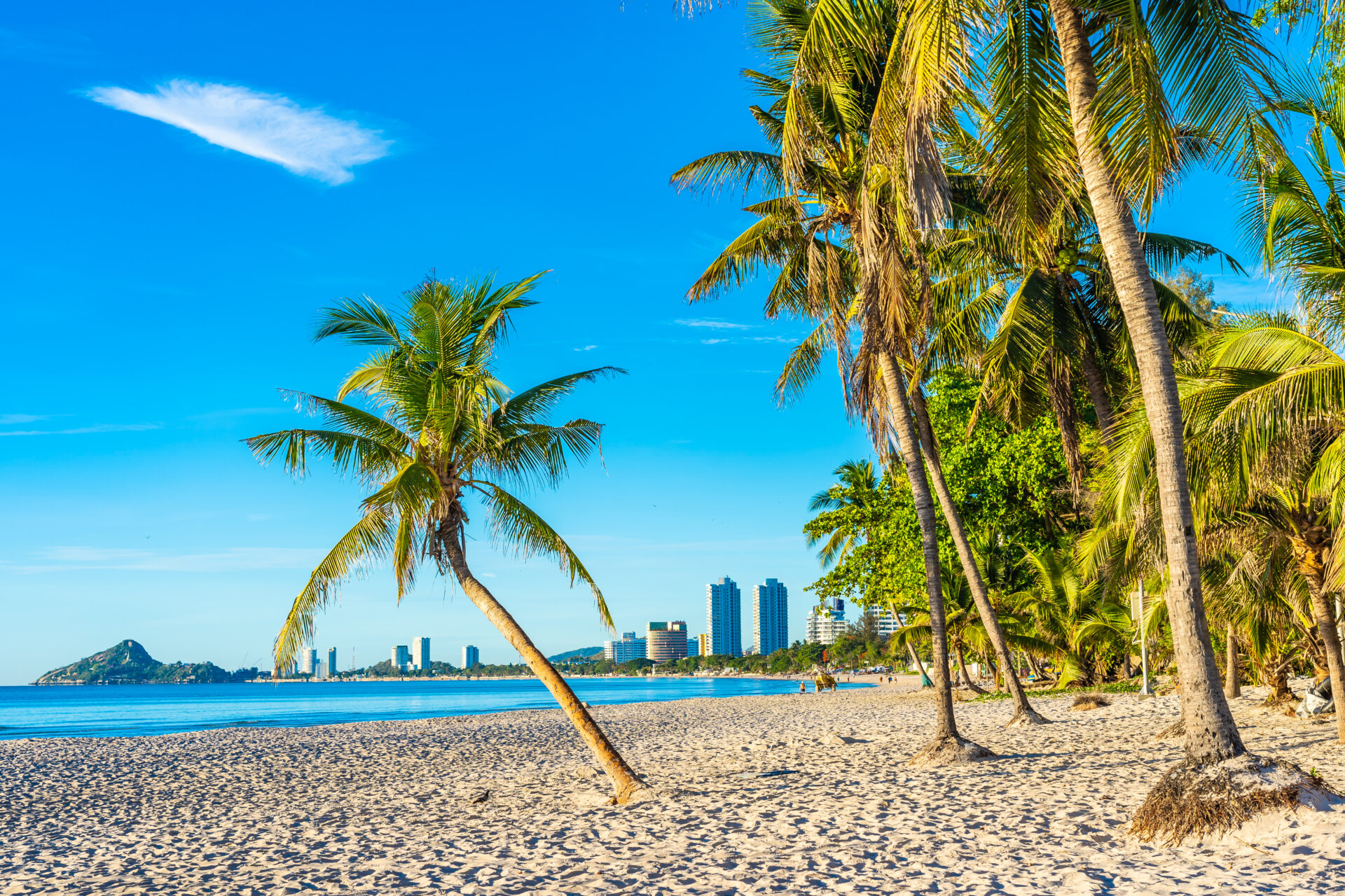 Nyd ferien på en palmestrand ved Hua Hin