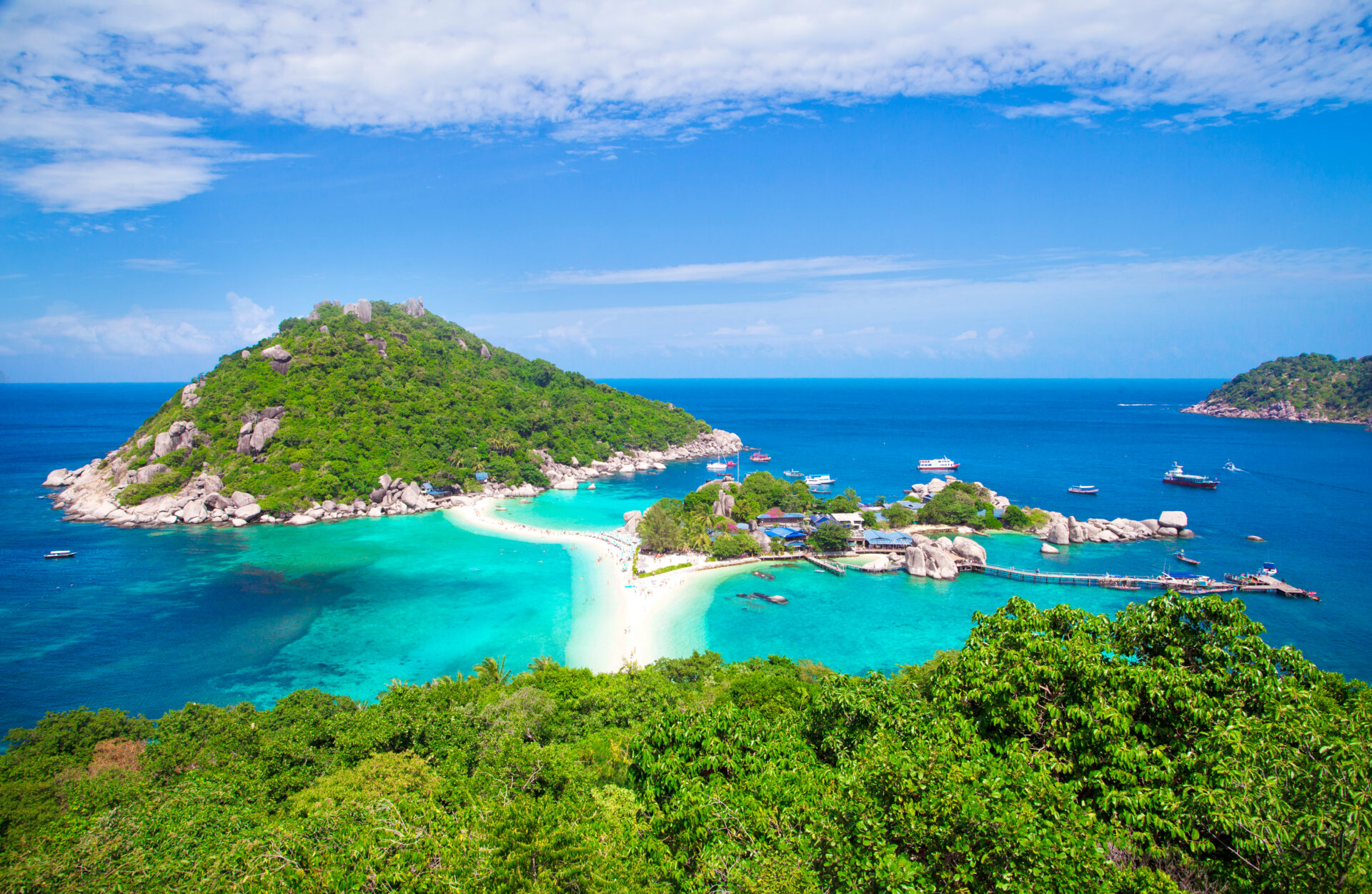 Udsigt over Nangyuan Island fra Koh Tao